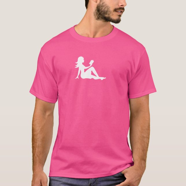 Lera Flap Girl Reading Funny T Shirt (Framsida)