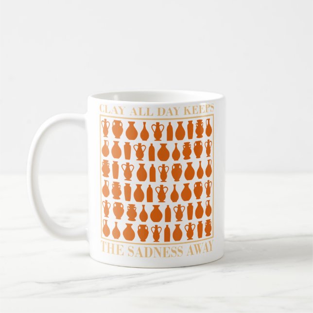 Lera hela dagen håller sorgsenheten borta - Kerami Kaffemugg (Vänster)