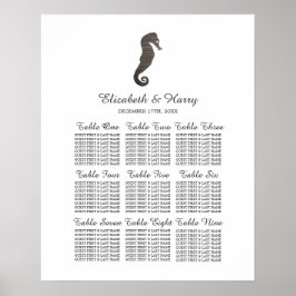 Lera Seahorse Beach Wedding Sittdiagram Poster
