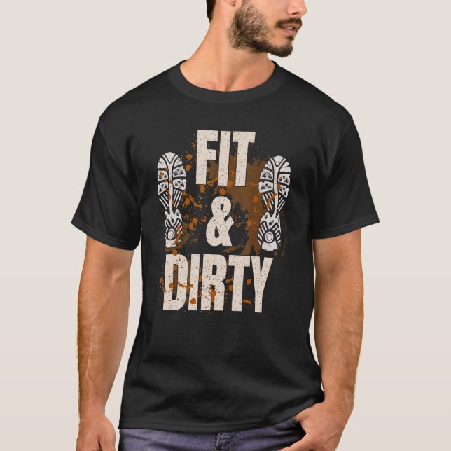 Lera Springa Obstacle Course Dirty Muddy Springer  T Shirt (Framsida)