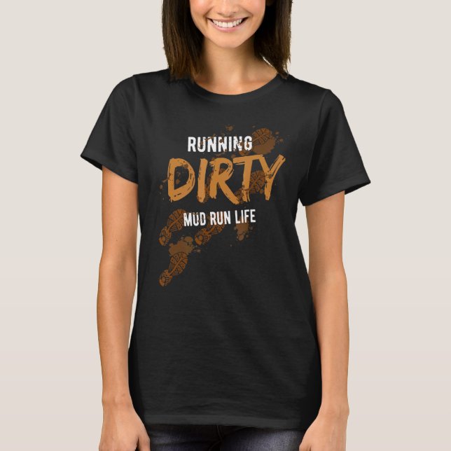 Lera Springa Obstacle Course Dirty Muddy Springer  T Shirt (Framsida)
