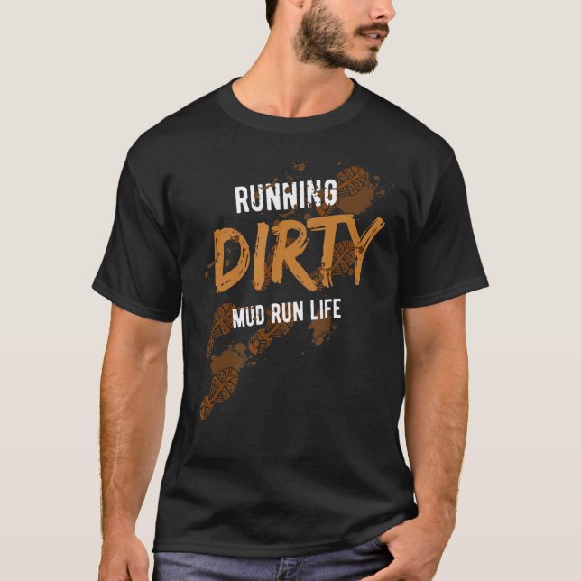 Lera Springa Obstacle Course Dirty Muddy Springer  T Shirt (Framsida)