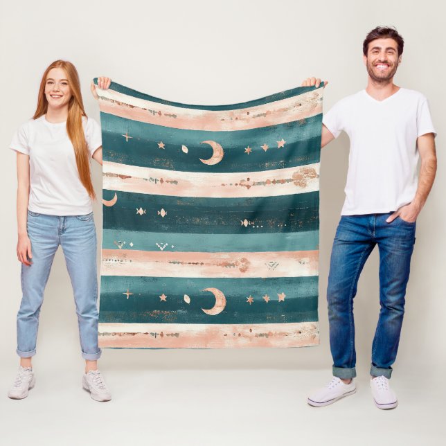 Lera & Teal Stamtjärnor och månstrimma Fleecefilt (På plats)
