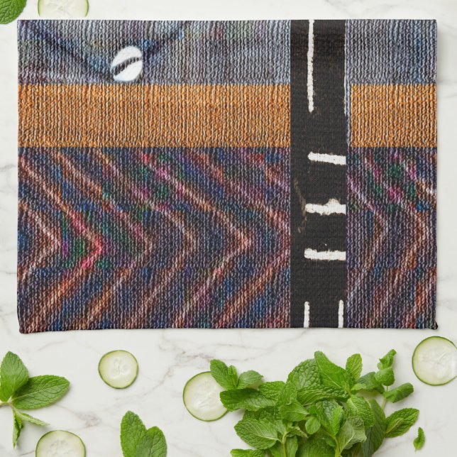 Lera-Trasa Batik-Pärlor Kökshandduk (Vikta)