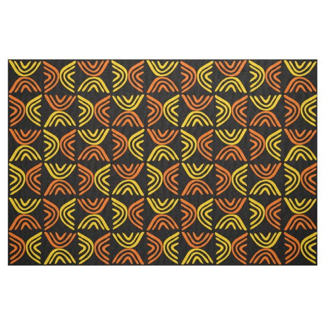Lerduks stil 080215 - Amber och Orange på Svart Tyg (Fat Quarter)
