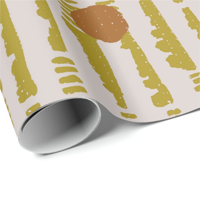 Lerduksväv abstrakt modern Soala geometrisk cirkel Presentpapper (Rullad Hörn)
