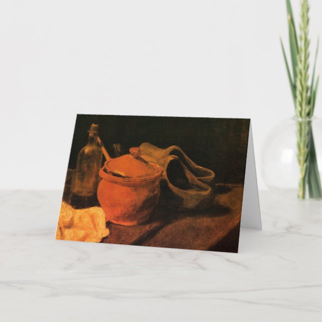 Lergods, flaska och träskor av Vincent van Gogh Kort (Framsida)