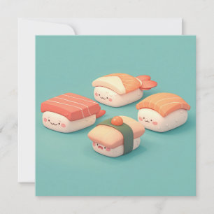 Lerk Sushi Nigiri Variatons Tallrik Postkort