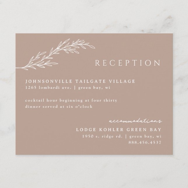 Lerkoda moderna schablonade botaniska detaljer tilläggskort (Framsida)