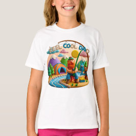 Lerkonst “Reel Cool Dad” Fiskescen Design T Shirt