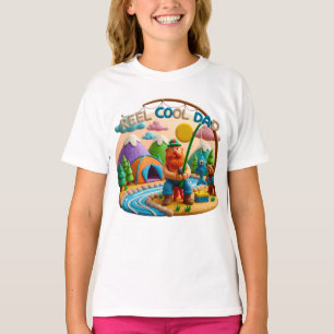 Lerkonst “Reel Cool Dad” Fiskescen Design T Shirt