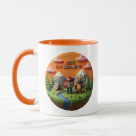 Lerkonst “Vilse men lycklig” Camping-scene Mugg