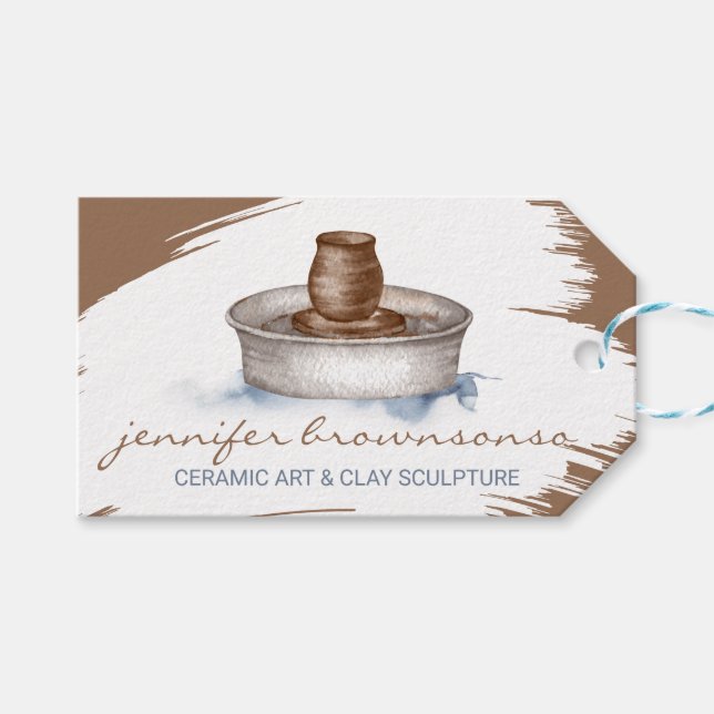 Lerkonstnär Clay Turner keramisk konst skulptur ha Presentetikett (Framsidan (Horisontell))