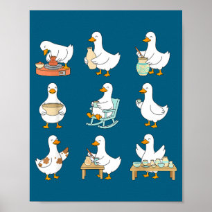 Lerkrämare T Er Keramisk Dumma Gås som gör Tte Poster