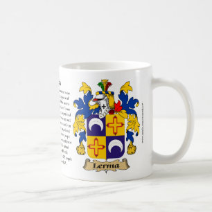 Lerma, ursprung, det menande och vapenskölden kaffemugg