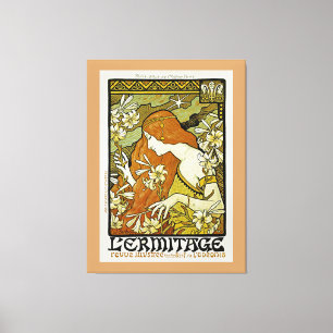 L'Ermitage Art nouveau Blommigt Canvastryck