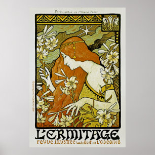 L'Ermitage Art nouveau Blommigt Poster