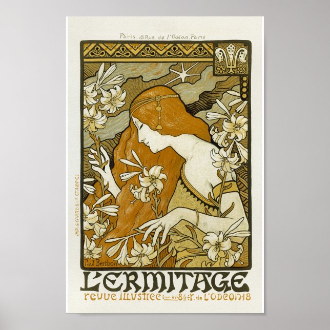 L'Ermitage Vintage Fransk Advertising Poster (Framsidan)