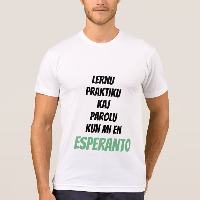 Lernu Praktiku Parolu Tee Shirt (Framsida)