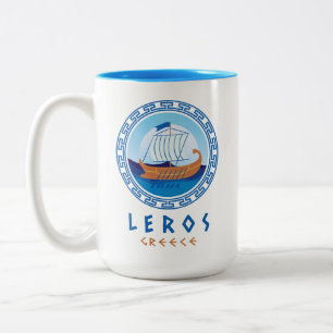 Leros, Greklands grekiska Frakt Design Två-Tonad Mugg