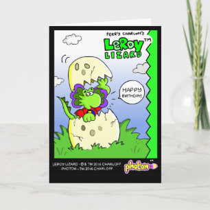 LeRoy Lizard Grattis på födelsedagen Greeting Card Kort