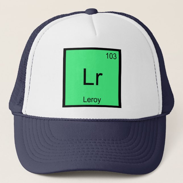 Leroy  Namn Kemiskt Element Periodiska Systemet Truckerkeps (Framsida)