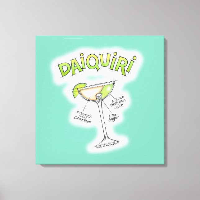LERRETS TRYCK - DAIQUIRI RECEPT KOCKTAIL KONST (Framsida)
