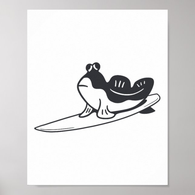 Lerskipper surfar. Minimalistisk design för surfe Poster (Framsidan)