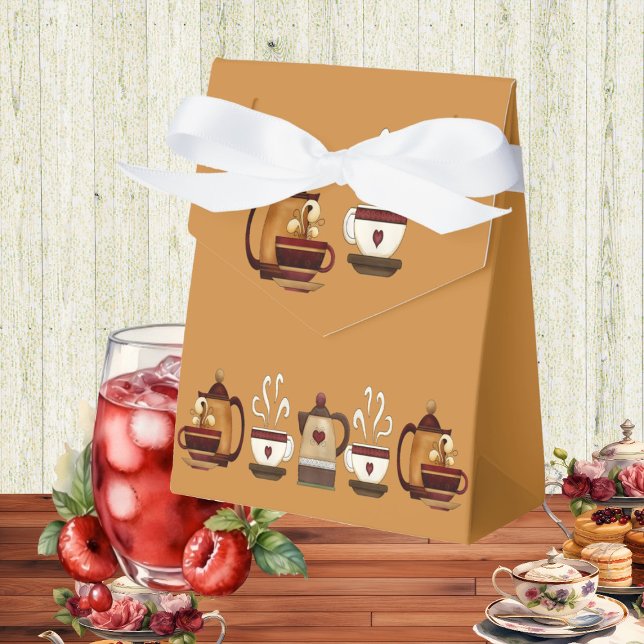 Lertepotts Eftermiddagste Bröllopsdusch Presentaskar (Earthen Teapot Afternoon High Tea Bridal Shower Favor Boxes)