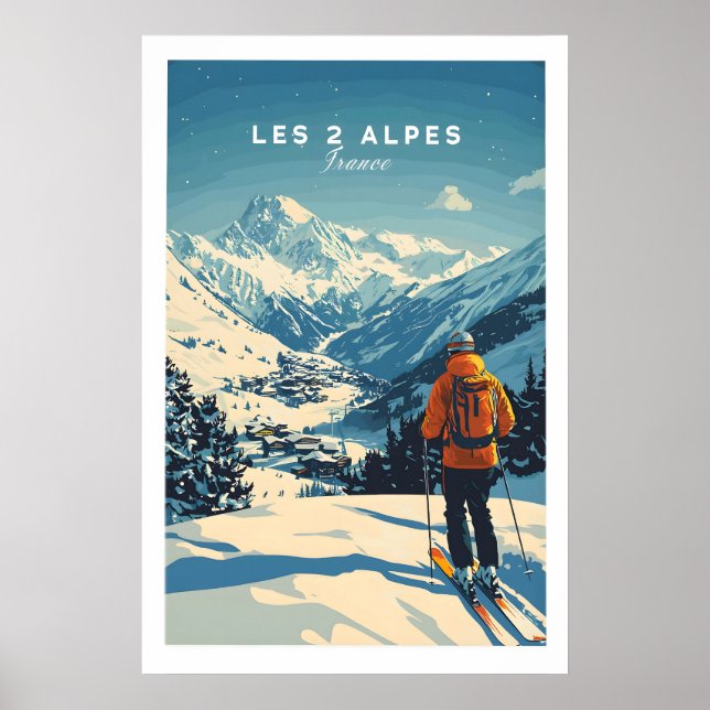Les 2 Alpes Print Frankrike 1 Poster (Framsidan)