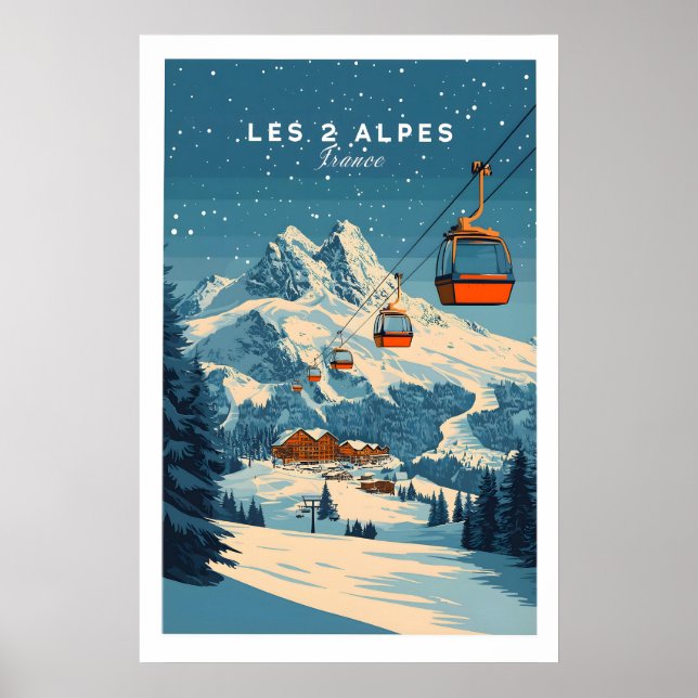 Les 2 Alpes Ski Print 1 Poster (Framsidan)