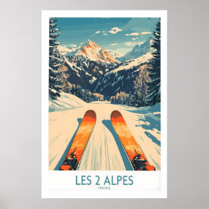 Les 2 Alpes Väggkonst Skidtryck 1