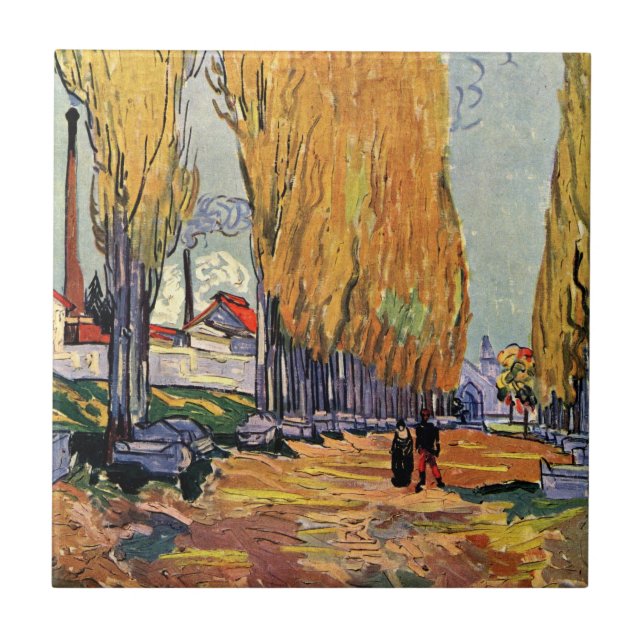Les Alyscamps (Cemetery) av Vincent van Gogh Kakelplatta (Framsidan)