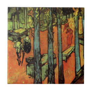 Les Alyscamps, Höstlöv av Vincent van Gogh Kakelplatta
