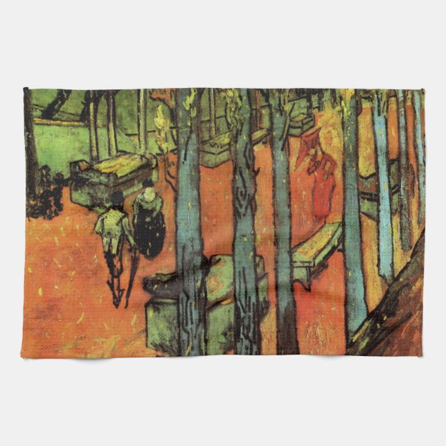 Les Alyscamps, Höstlöv av Vincent van Gogh Kökshandduk (Horisontell)