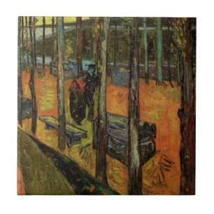 Les Alyscamps (Kyrkogård) av Vincent van Gogh Kakelplatta