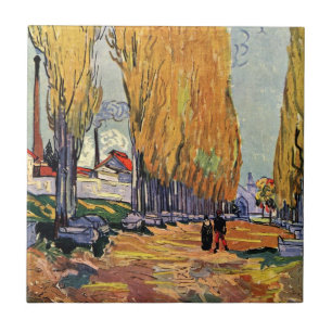 Les Alyscamps (Kyrkogård) av Vincent van Gogh Kakelplatta