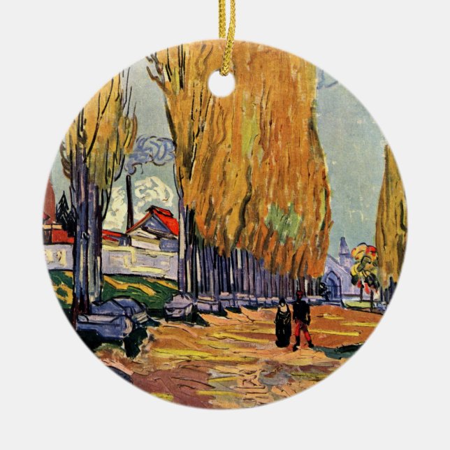 Les Alyscamps (Kyrkogården) av Vincent van Gogh Julgransprydnad Keramik (Framsidan)
