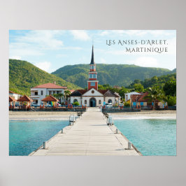 Les Anses-d'Arlet Martinique Naturskön kust Poster