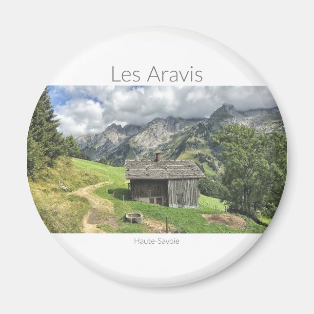 Les Aravis, Haute-Savoie Round Magnet (Framsidan)