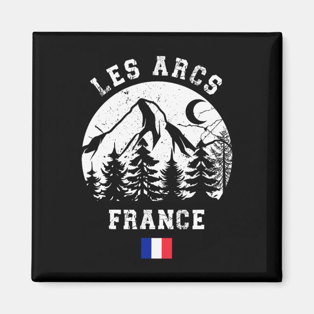 Les Arcs Frankrike Alpernas Ski Resort Alpine Skii Magnet (Framsidan)