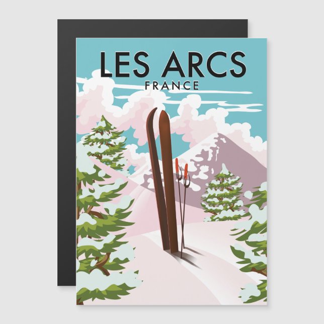 Les Arcs Frankrike resa skidåkning (Fram/baksida)
