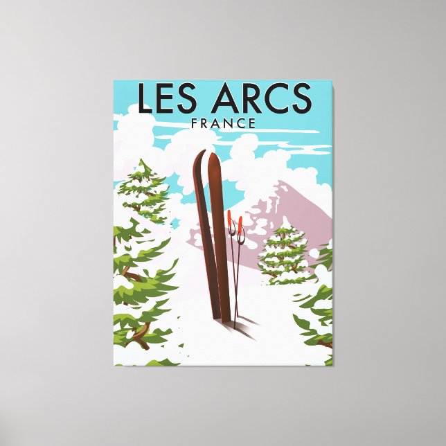 Les Arcs Frankrike resor skidor Canvastryck (Framsida)
