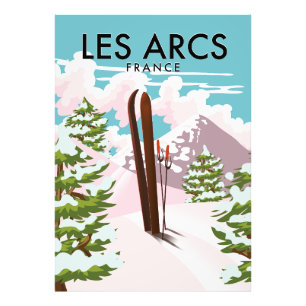 Les Arcs Frankrike-resskski Fototryck
