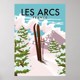 Les Arcs Frankrike-resskski Poster