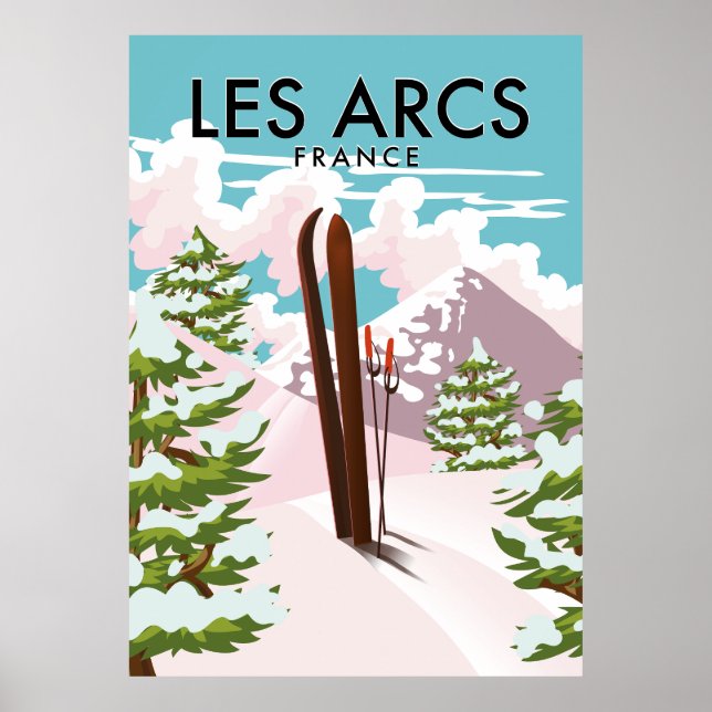 Les Arcs Frankrike-resskski Poster (Framsidan)