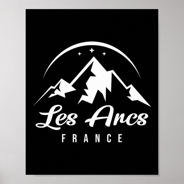 Les Arcs Frankrike Ski Resort Skiing Snowboarding  Poster (Framsidan)
