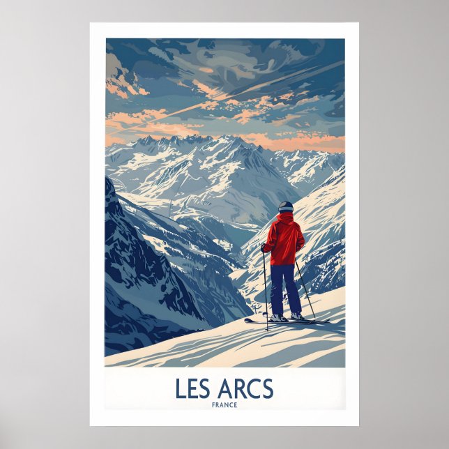 Les Arcs Ski Print - Frankrike 1 Poster (Framsidan)