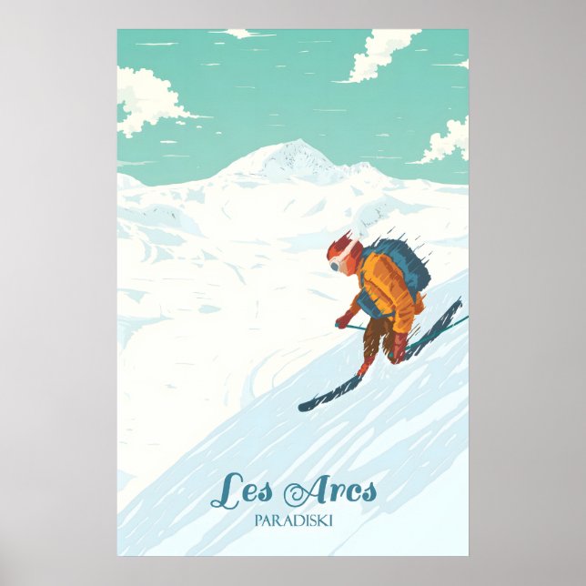Les Arcs skidort Travel Poster (Framsidan)