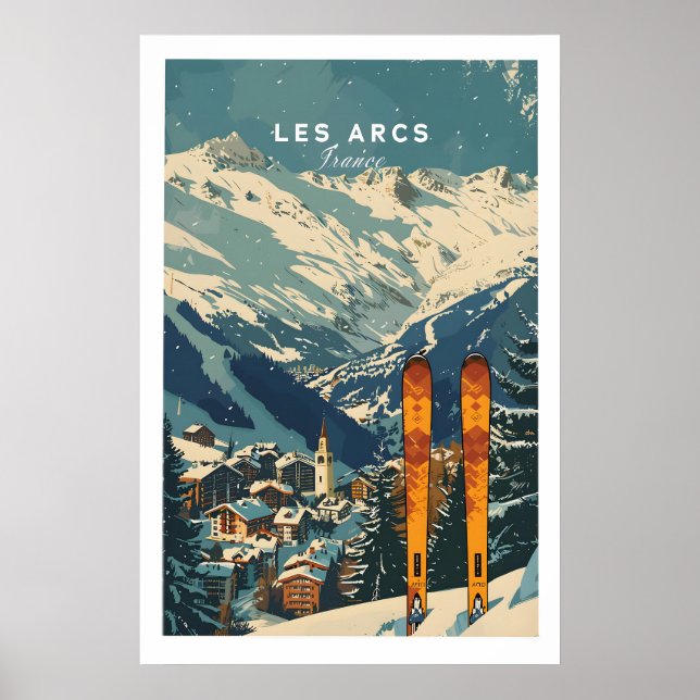 Les Arcs skidposter Frankrike 1 Poster (Framsidan)